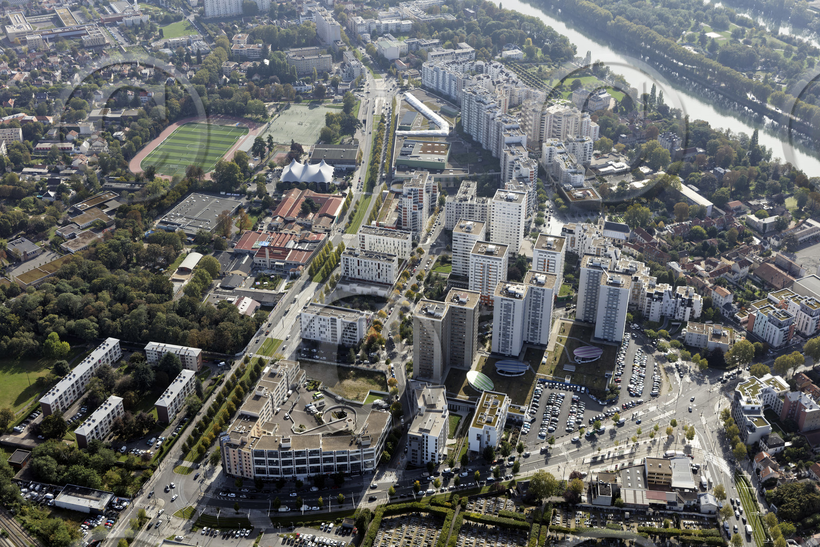 Le département de Seine-Saint-Denis (Région Ile-de-France) en vues aériennes obliques