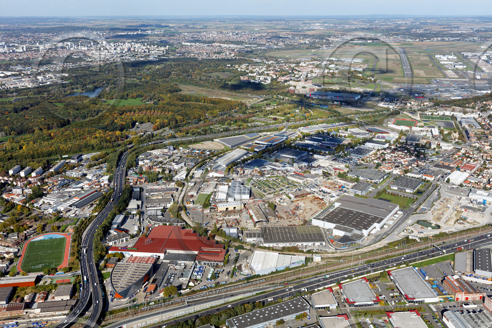Le département de Seine-Saint-Denis (Région Ile-de-France) en vues aériennes obliques
