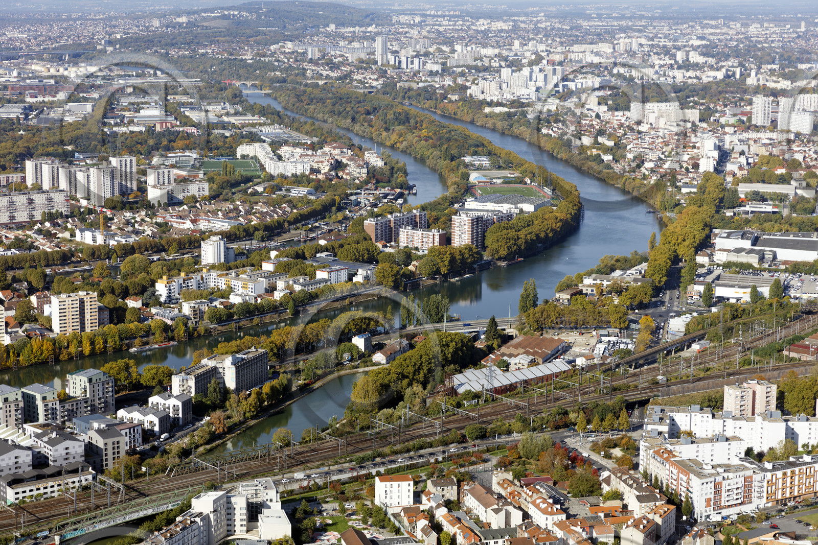 Le département de Seine-Saint-Denis (Région Ile-de-France) en vues aériennes obliques