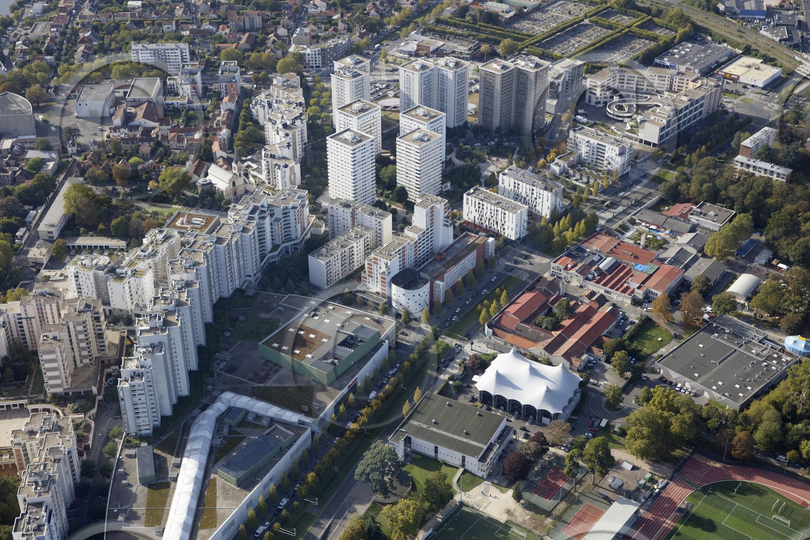 Le département de Seine-Saint-Denis (Région Ile-de-France) en vues aériennes obliques