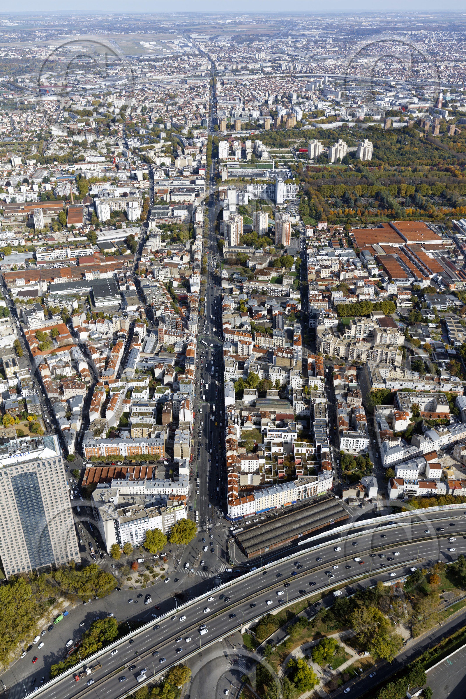 Le département de Seine-Saint-Denis (Région Ile-de-France) en vues aériennes obliques