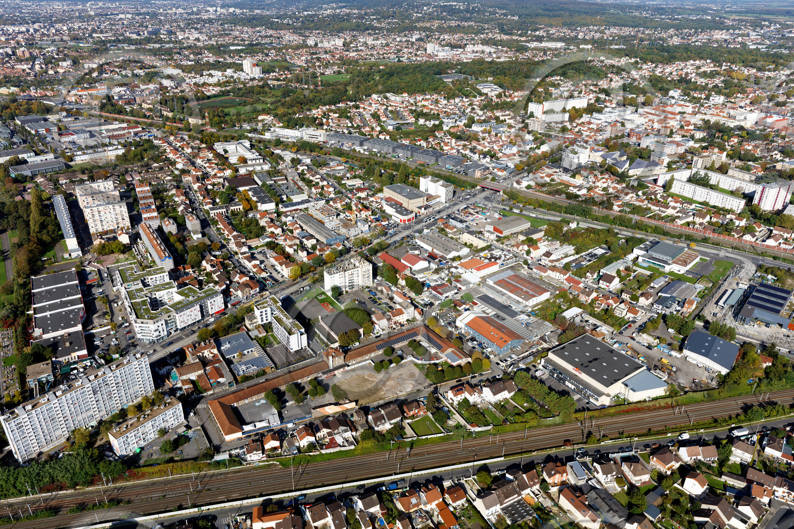 Le département de Seine-Saint-Denis (Région Ile-de-France) en vues aériennes obliques