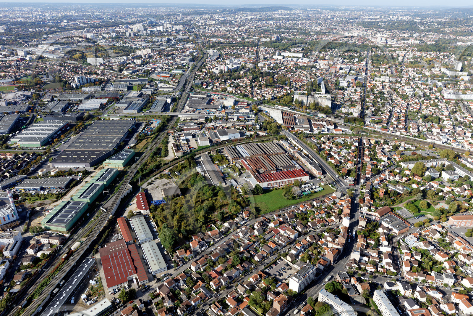 Le département de Seine-Saint-Denis (Région Ile-de-France) en vues aériennes obliques