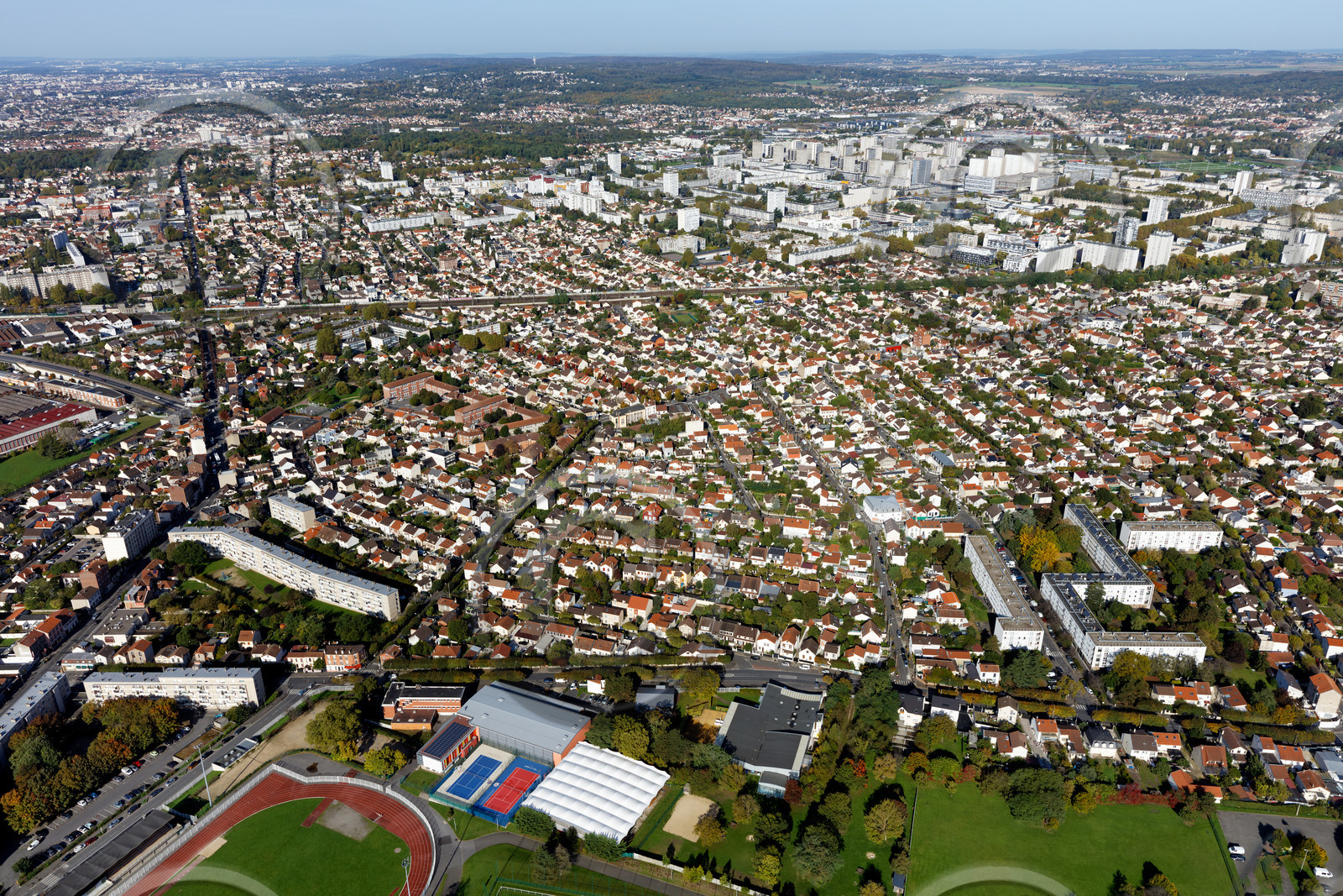 Le département de Seine-Saint-Denis (Région Ile-de-France) en vues aériennes obliques