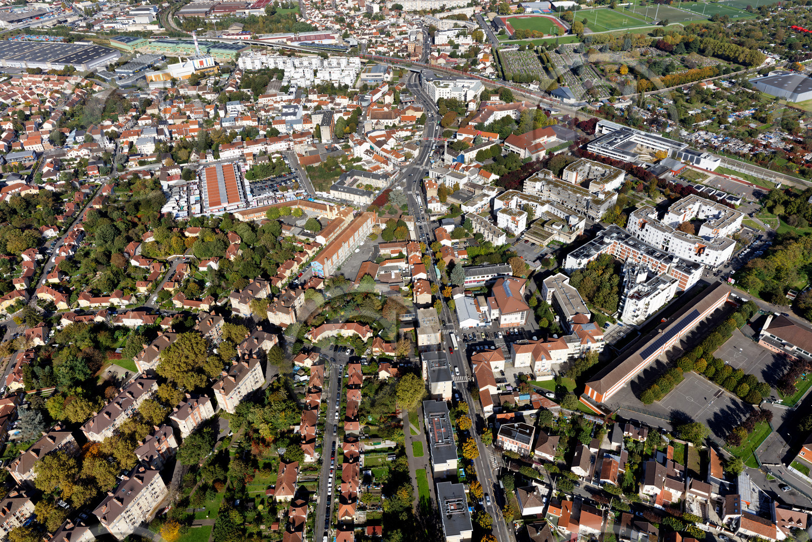 Le département de Seine-Saint-Denis (Région Ile-de-France) en vues aériennes obliques