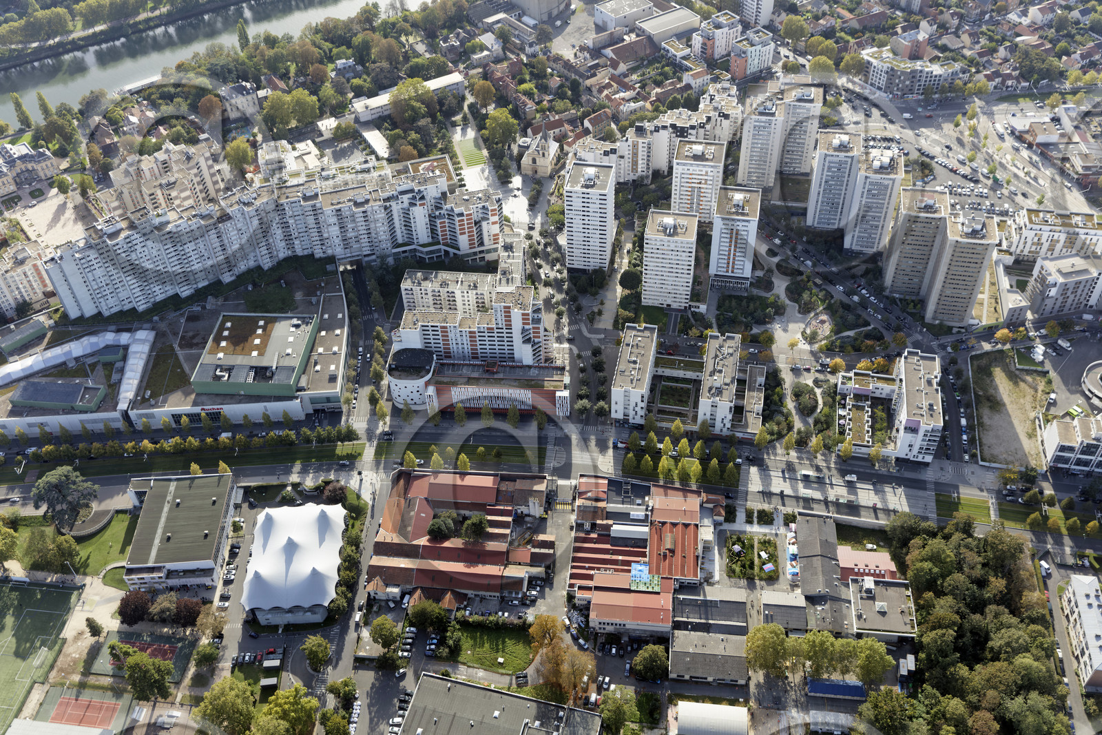 Le département de Seine-Saint-Denis (Région Ile-de-France) en vues aériennes obliques