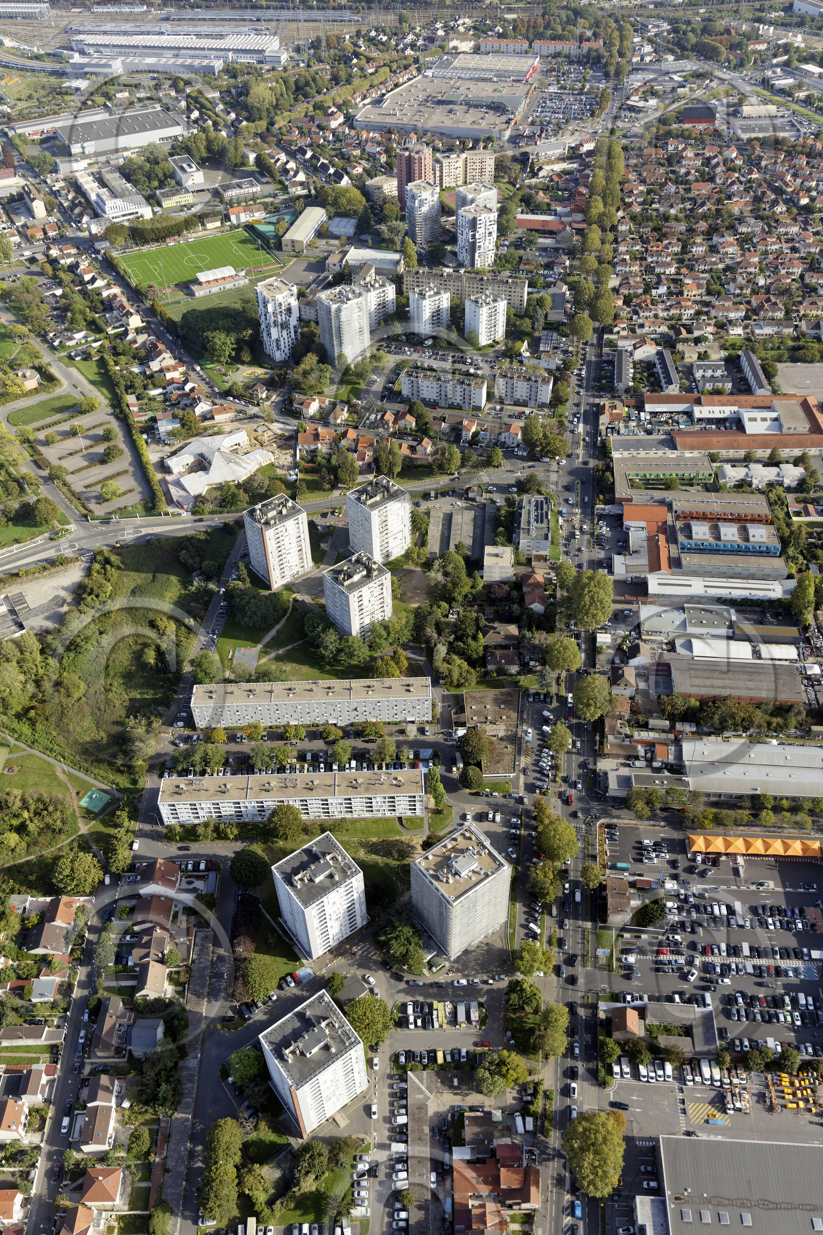 Le département de Seine-Saint-Denis (Région Ile-de-France) en vues aériennes obliques