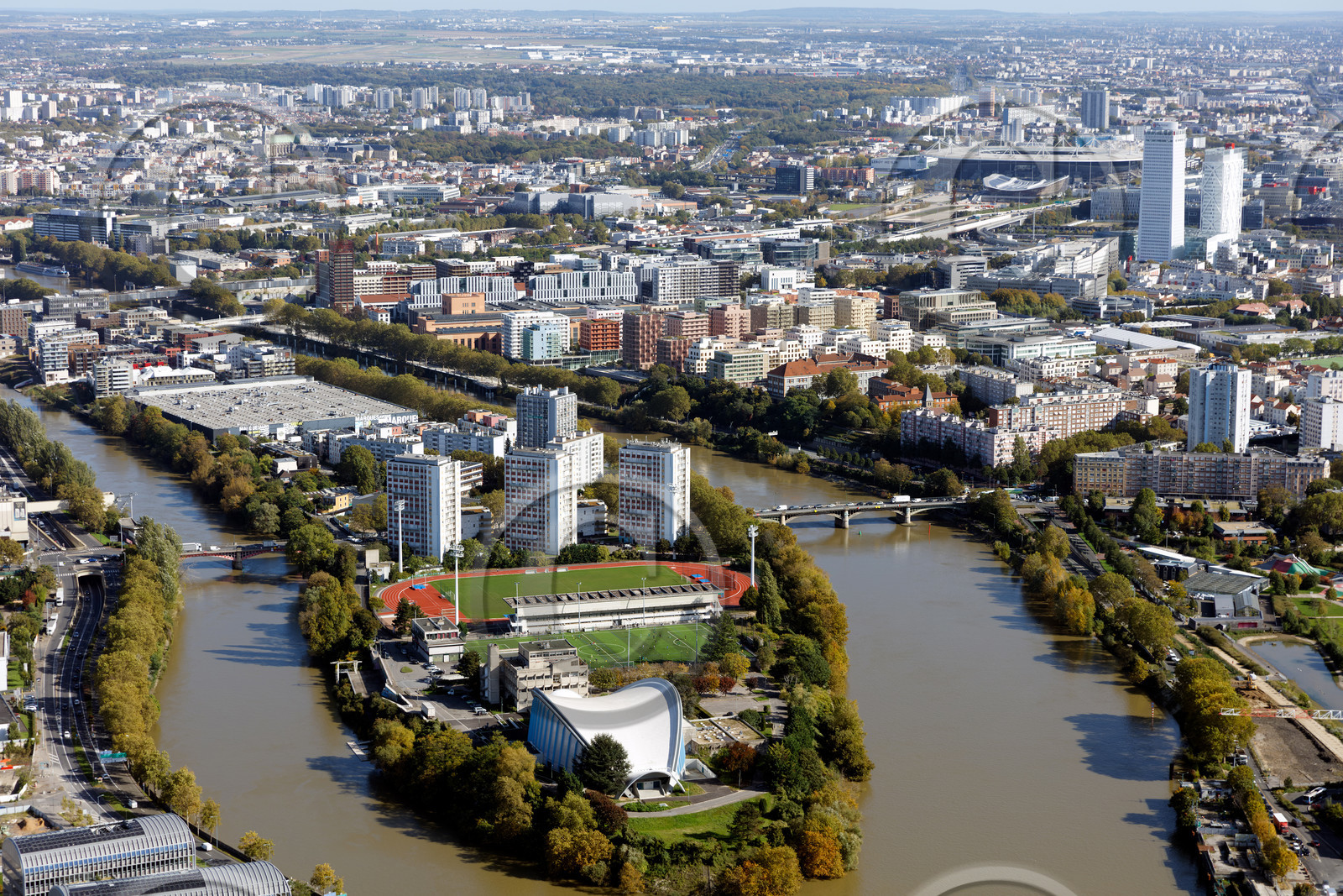 Le département de Seine-Saint-Denis (Région Ile-de-France) en vues aériennes obliques