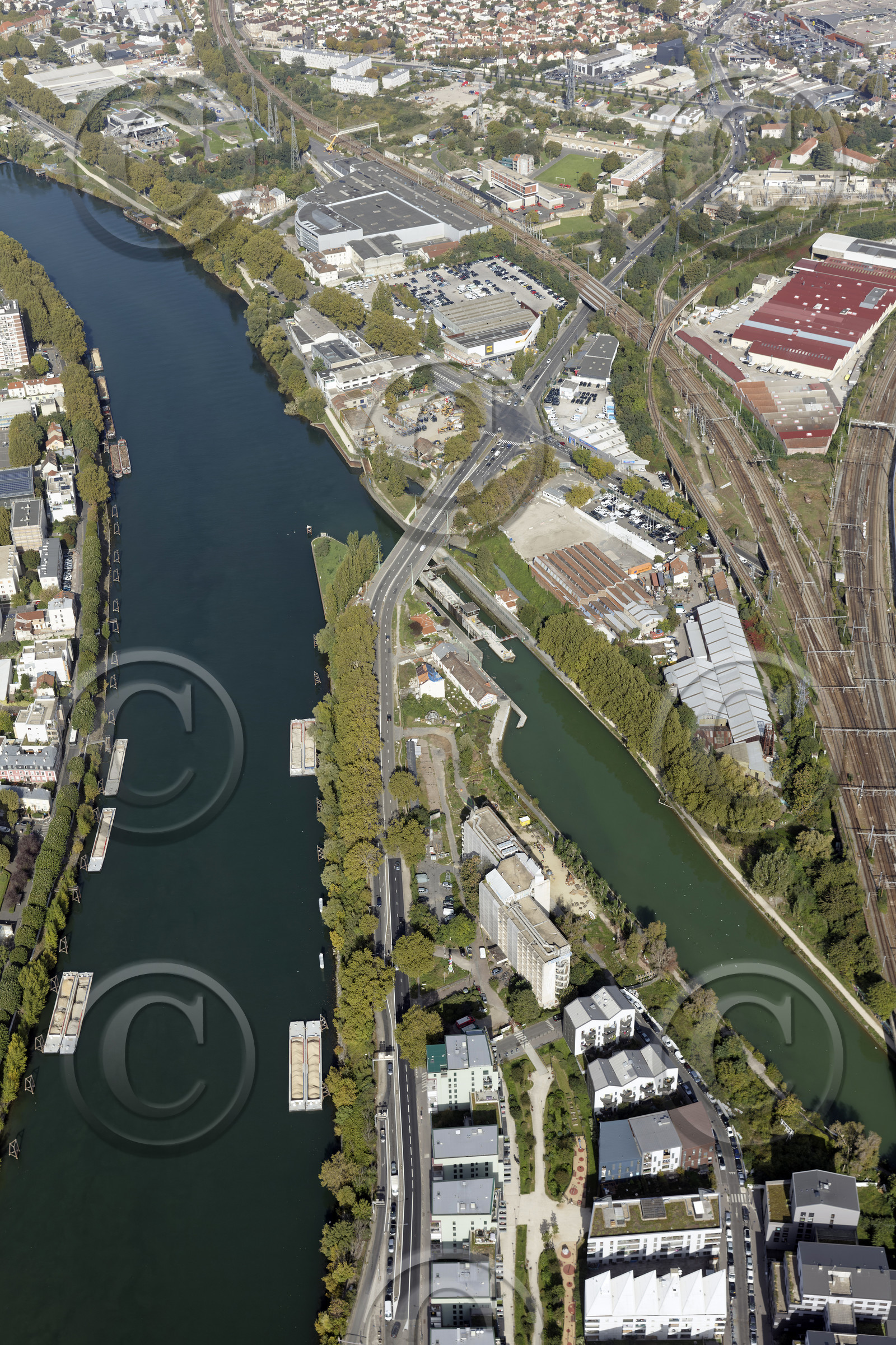 Le département de Seine-Saint-Denis (Région Ile-de-France) en vues aériennes obliques